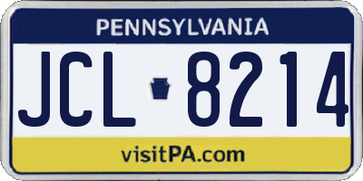 PA license plate JCL8214
