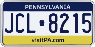PA license plate JCL8215
