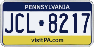 PA license plate JCL8217