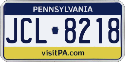 PA license plate JCL8218