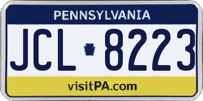 PA license plate JCL8223
