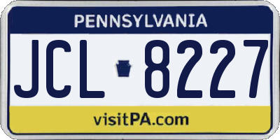 PA license plate JCL8227