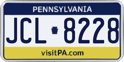 PA license plate JCL8228