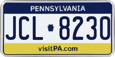 PA license plate JCL8230