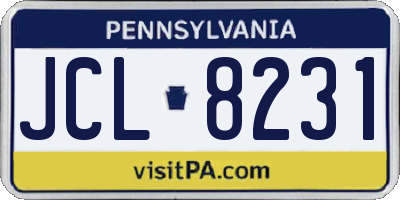 PA license plate JCL8231