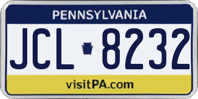 PA license plate JCL8232