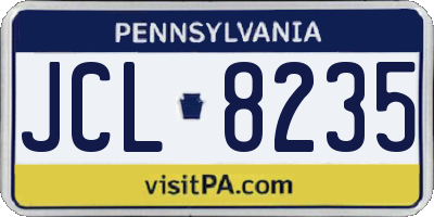 PA license plate JCL8235