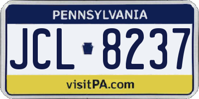 PA license plate JCL8237