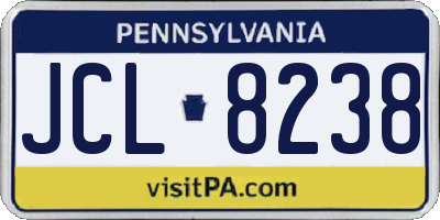 PA license plate JCL8238