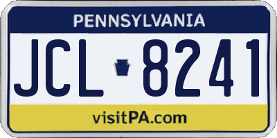 PA license plate JCL8241