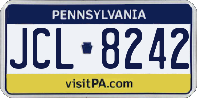 PA license plate JCL8242