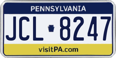 PA license plate JCL8247