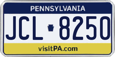 PA license plate JCL8250