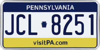 PA license plate JCL8251