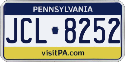 PA license plate JCL8252