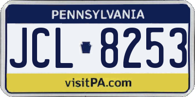 PA license plate JCL8253