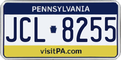 PA license plate JCL8255