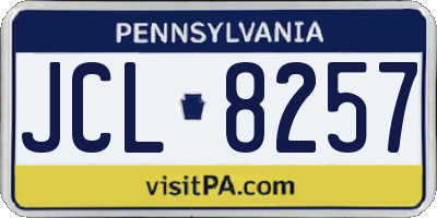 PA license plate JCL8257