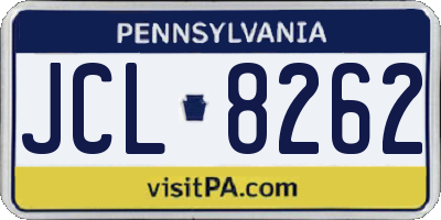 PA license plate JCL8262