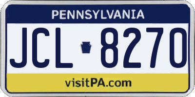 PA license plate JCL8270
