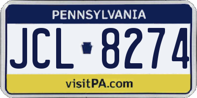 PA license plate JCL8274