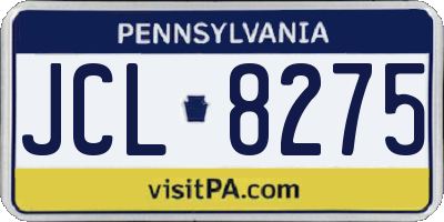PA license plate JCL8275
