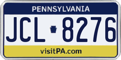 PA license plate JCL8276