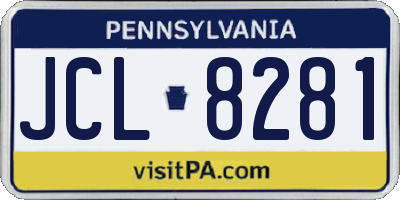 PA license plate JCL8281