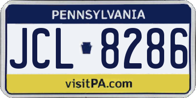 PA license plate JCL8286