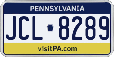 PA license plate JCL8289