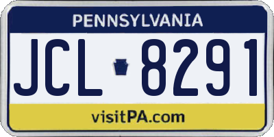 PA license plate JCL8291
