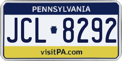 PA license plate JCL8292