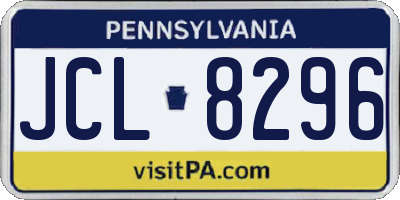 PA license plate JCL8296