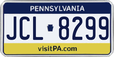 PA license plate JCL8299