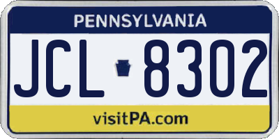 PA license plate JCL8302