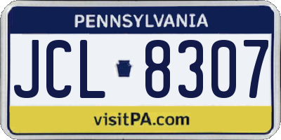PA license plate JCL8307