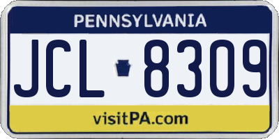 PA license plate JCL8309