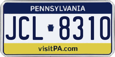 PA license plate JCL8310