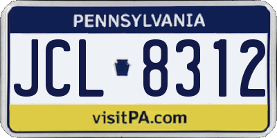 PA license plate JCL8312