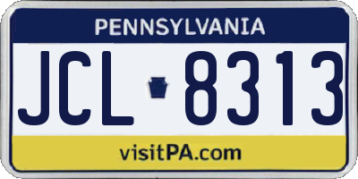 PA license plate JCL8313