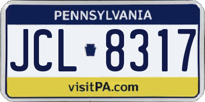 PA license plate JCL8317