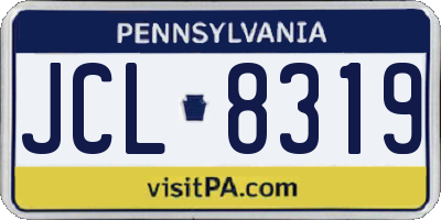 PA license plate JCL8319