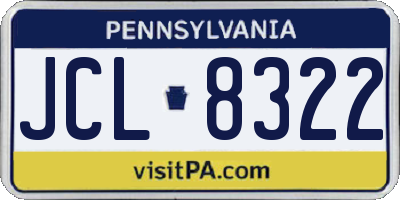 PA license plate JCL8322