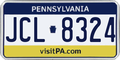 PA license plate JCL8324