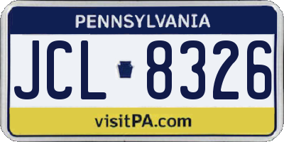 PA license plate JCL8326