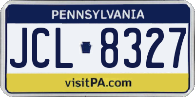 PA license plate JCL8327
