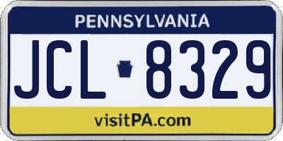 PA license plate JCL8329
