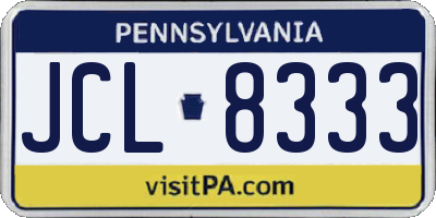 PA license plate JCL8333