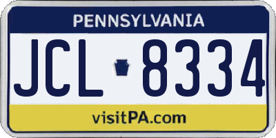 PA license plate JCL8334
