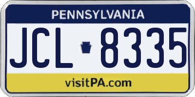 PA license plate JCL8335